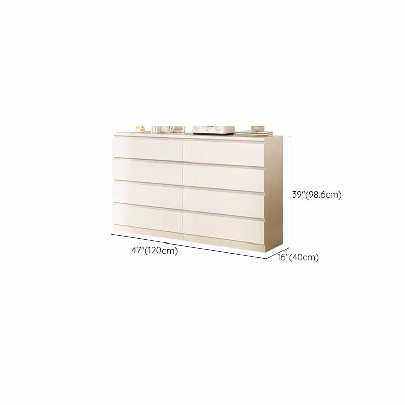 White Simple Manufactured Wood Console Dresser/Bachelor Chest/Lingerie Chest with 10/5/8 Drawers in Horizontal/Vertical Orientation thumbnail 12