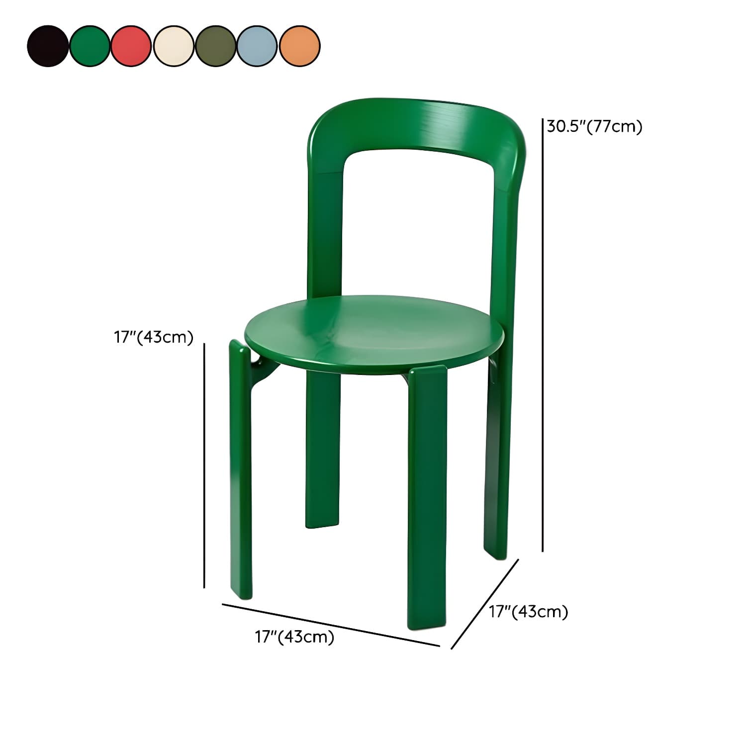Modern Solid Wood Armless Dining Chairs with Open Back for Kitchen & Dining thumbnail 13