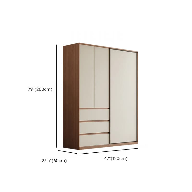 Multi-Color Simple Lumber Wardrobe Closet with Soft Close Drawer, Soft Close Door, Interior Shelves, and Clothing Rod thumbnail 9