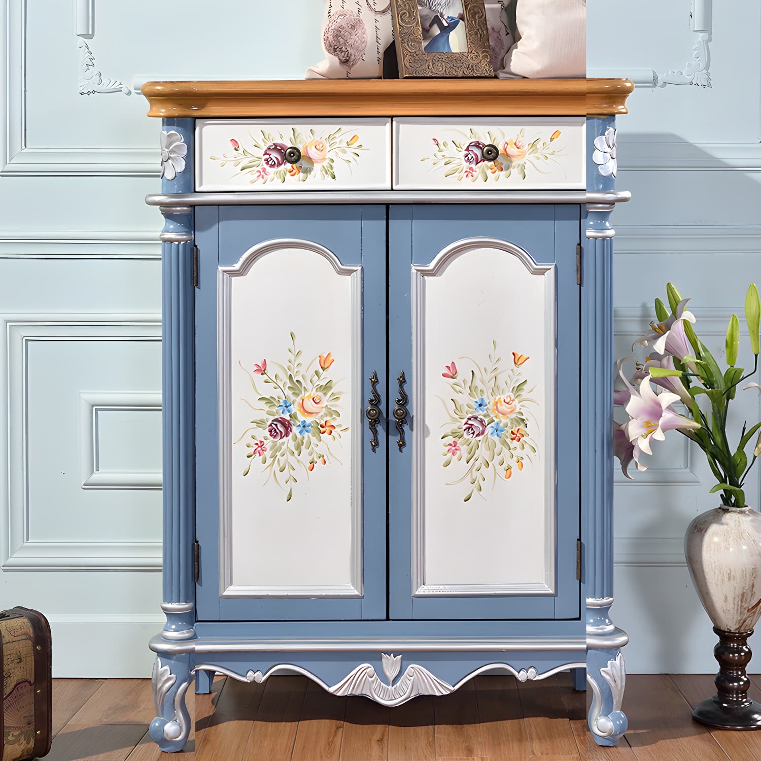 Glam Style Wood Sideboard with Drawers Dining Server for Kitchen thumbnail 1