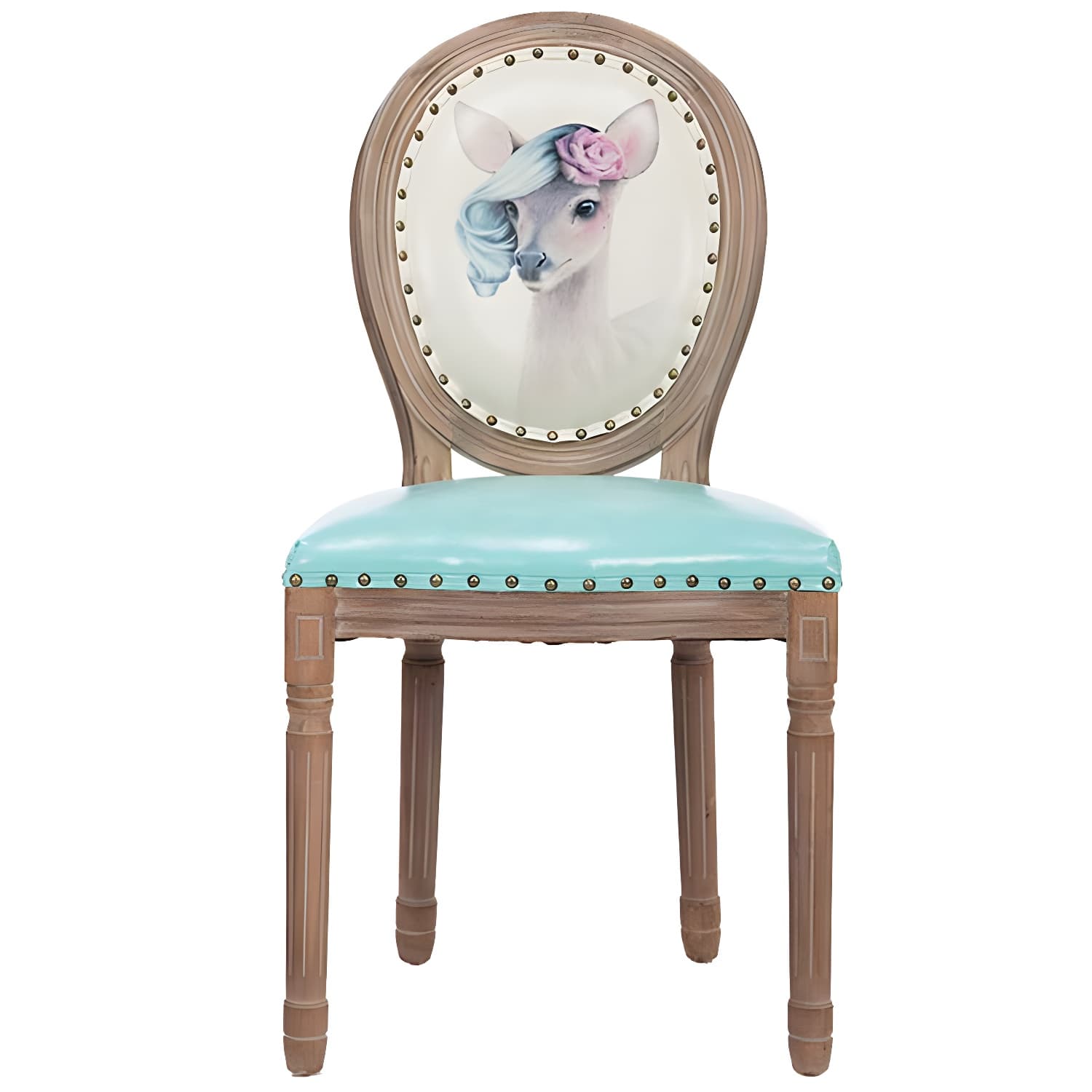 Solid Wood Country Style Dining Room Chair Matte Finish King Louis Back Side Chair thumbnail 10