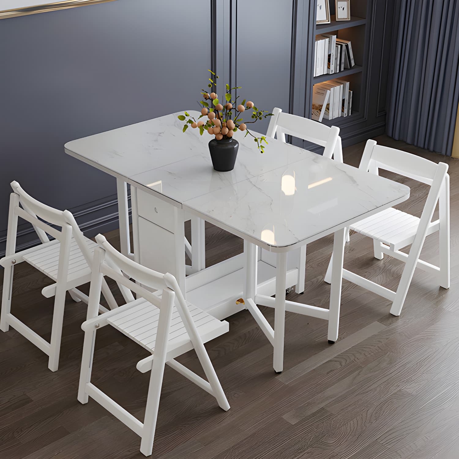 1/3/5/7 Piece Rectangle Shape Modern Style Dining Table Set with Chair thumbnail 4