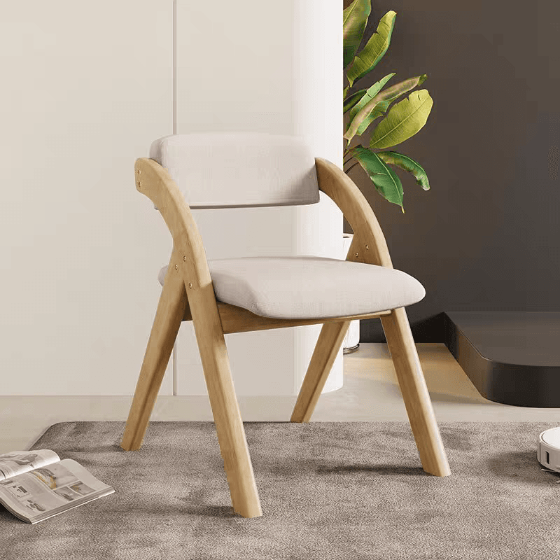 Casual Collapsible Side Chair with Midnight Black/Walnut/Wood Grain Rubberwood Legs and Upholstered Uncovered Back thumbnail 9