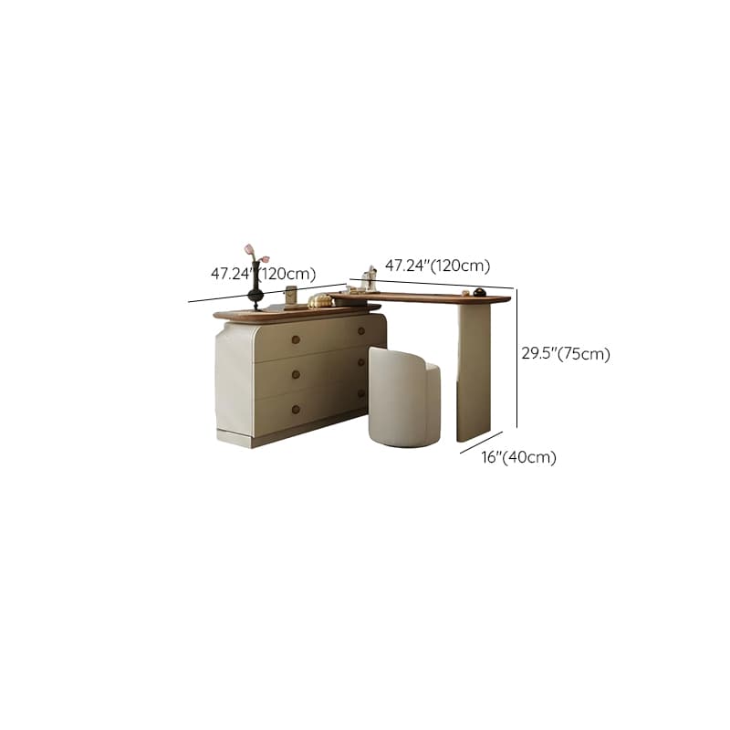 Modish Large Vanity Set/Makeup Vanity with Laminate Table Top, White Finish, 3 Drawers, Mirror Lights, and Scalable Design thumbnail 17