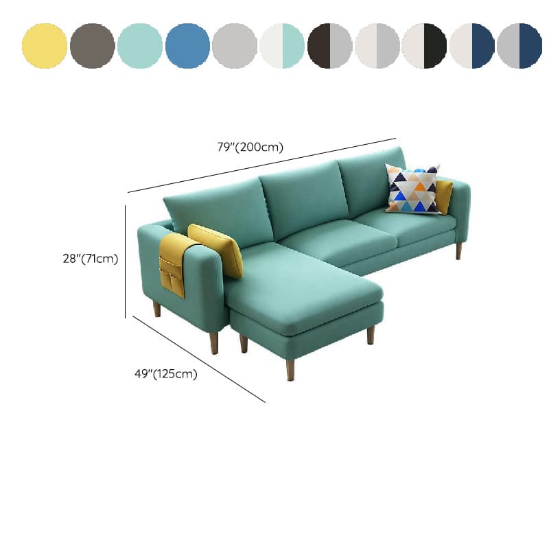 Simple L-Shape Reversible Sponge Cushioned Sofa Recliner 3 Person with Pillow Back & Square Arm thumbnail 19