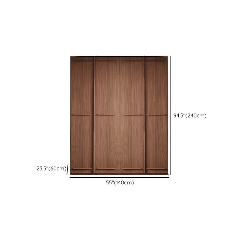 Simplistic Wood Color Timber Wardrobe Closet with Soft Close Door, Interior Shelves, and Hanging Rod thumbnail 24