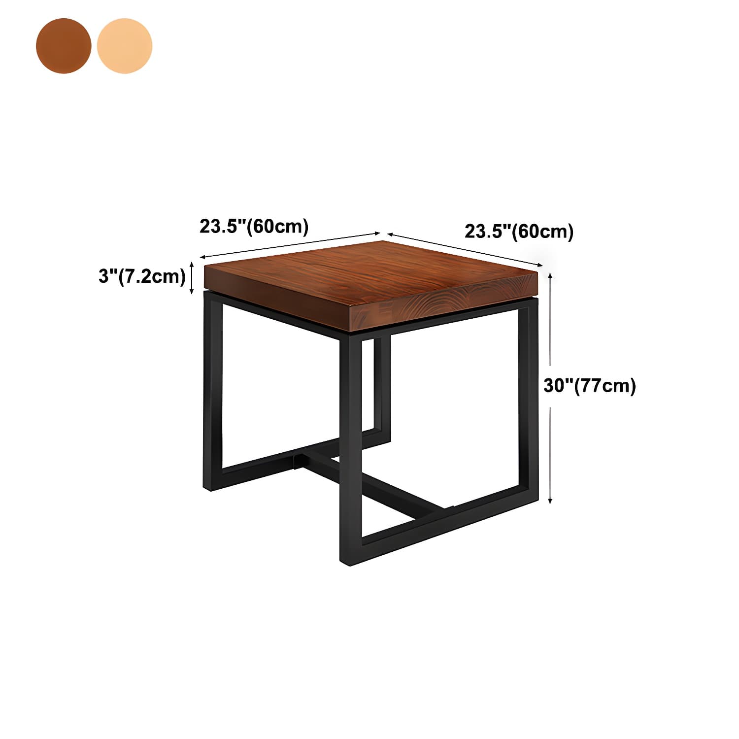 Solid Wood Top Dining Table Industrial Square Black Iron Trestle Base Table thumbnail 15