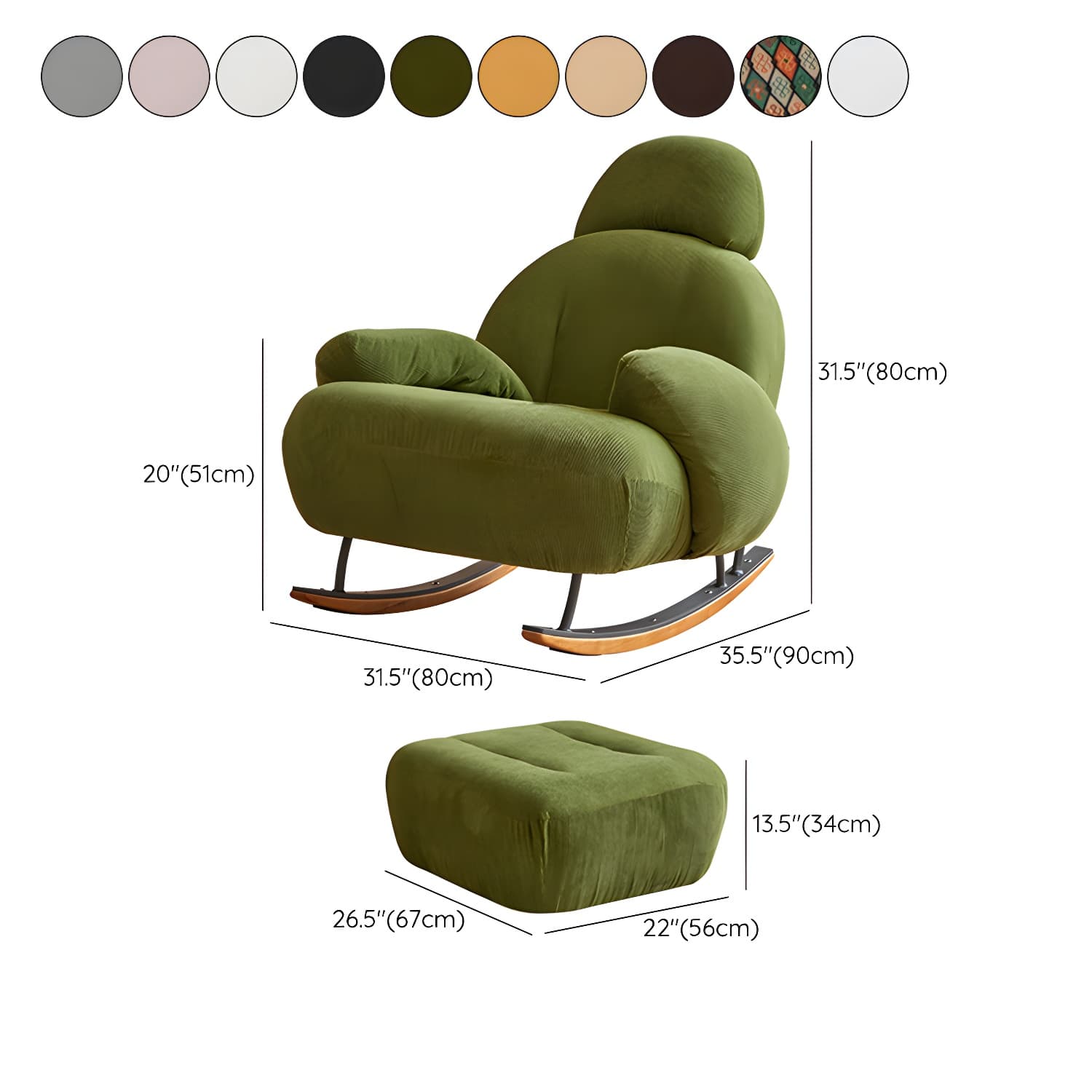 Rocking Accent Chair Solid Wood Contemporary Living Room Spindle thumbnail 18