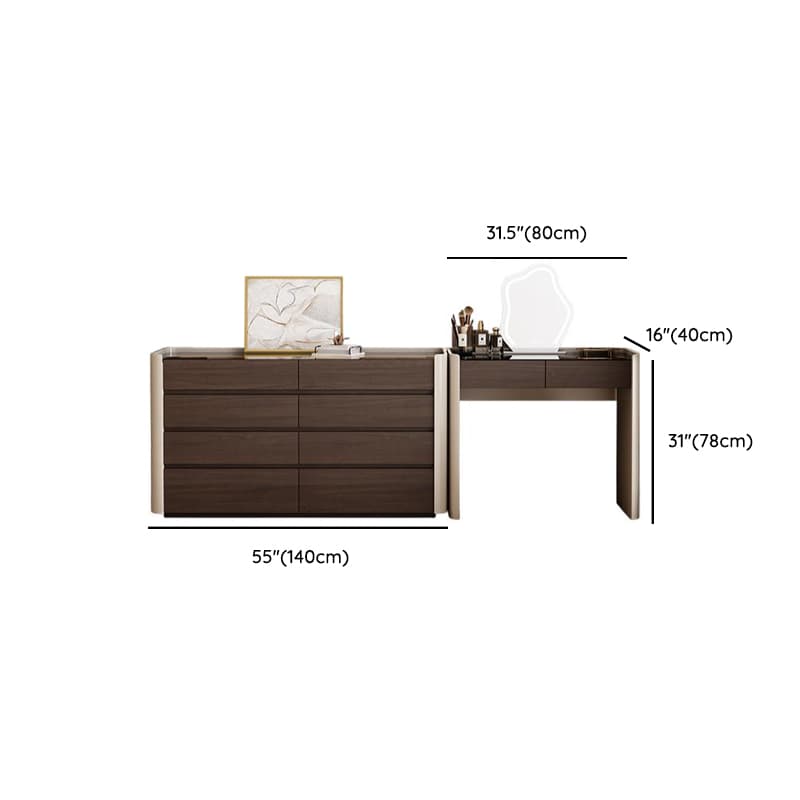 Auburn Multi-Purpose Vanity Set with 10 Drawers, Lighting, and 2-in-1 Functionality thumbnail 13