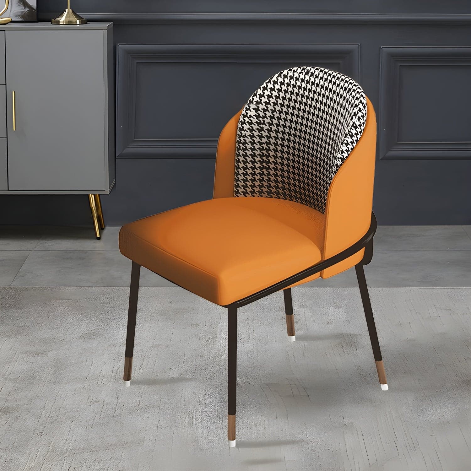 Glam Low-Back Upholstered Chair with Sleek Black Metal Legs for Kitchen & Dining thumbnail 13