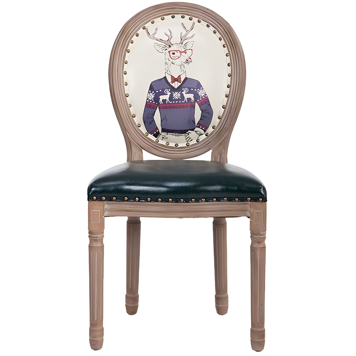 Solid Wood Country Style Dining Room Chair Matte Finish King Louis Back Side Chair thumbnail 2