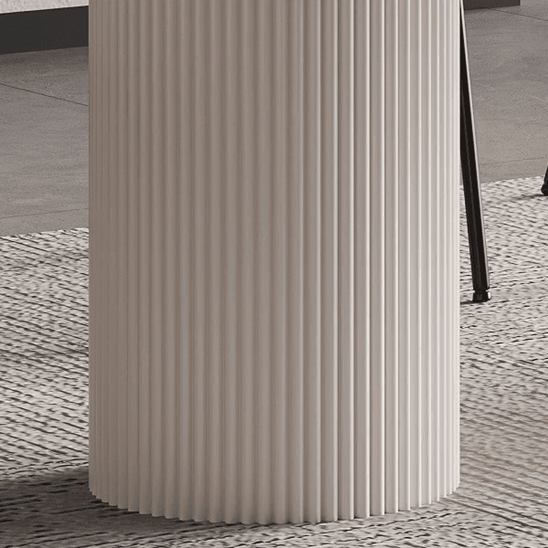 Modern Simple Style Stone Dining Table Set with Twin Support Base and Fixed Table in Chalk thumbnail 7