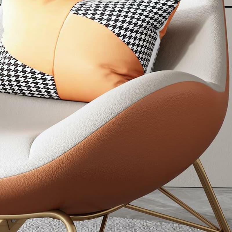 Modern Non-Scratch Armless Indoor Solid Wood Faux Leather Rocking Chair thumbnail 13