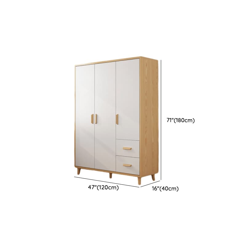Natural Finish Self-supporting 2-Drawer Wardrobe in Solid and Manufactured Wood thumbnail 9