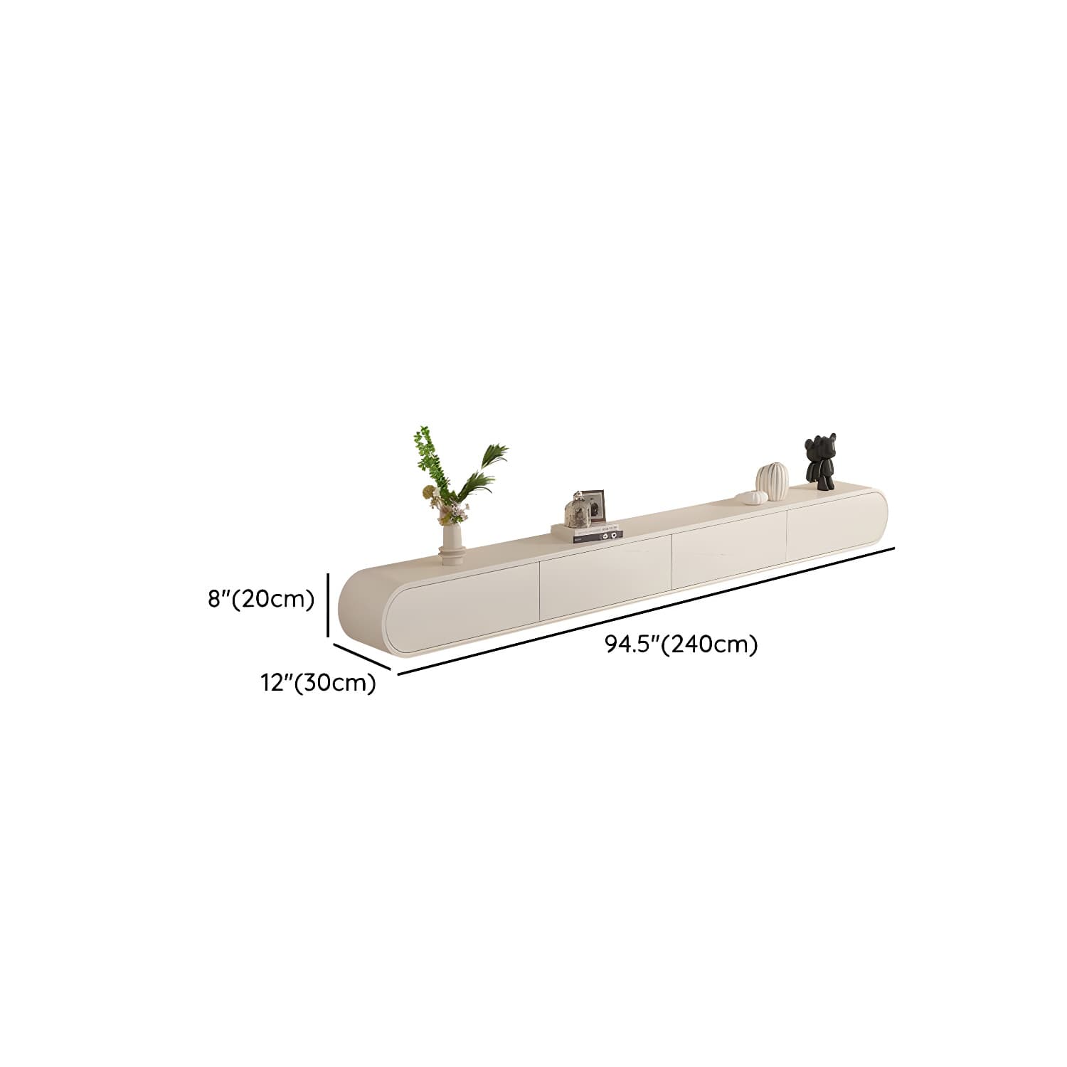 Beige Wood TV Stand with Drawers and Cabinet for Modern Style thumbnail 15