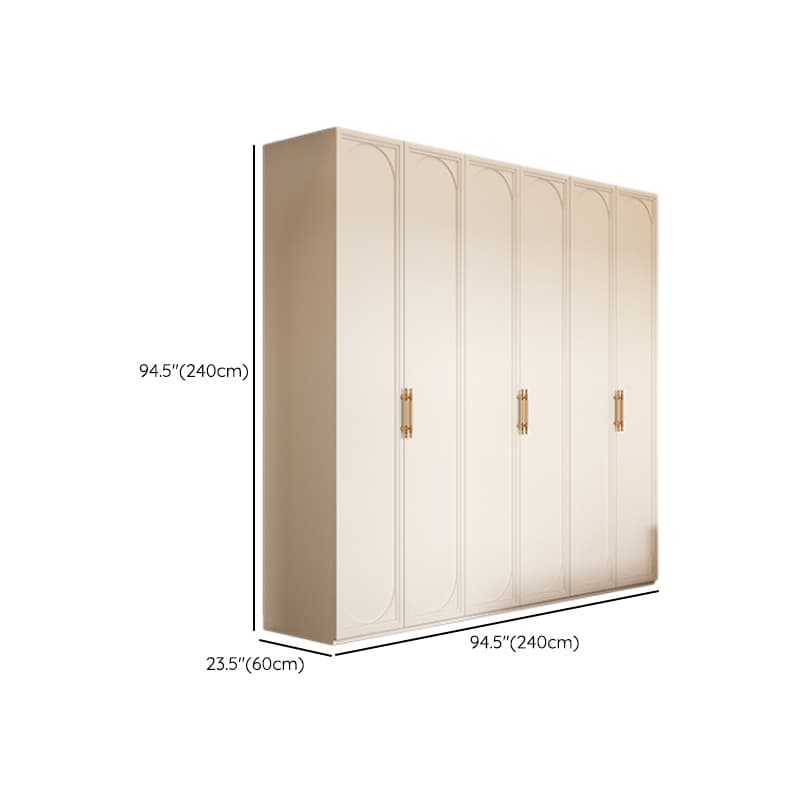 White Minimalist Laminate Wardrobe Closet with Compartments, Soft Close Door, Interior Shelves, and Clothing Rod thumbnail 21