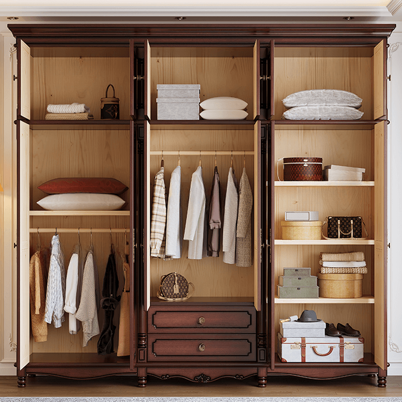 Standalone Wood Armoire Cabinet with Hinged Soft Close Door, Soft Close Drawer & Interior Shelves thumbnail 6