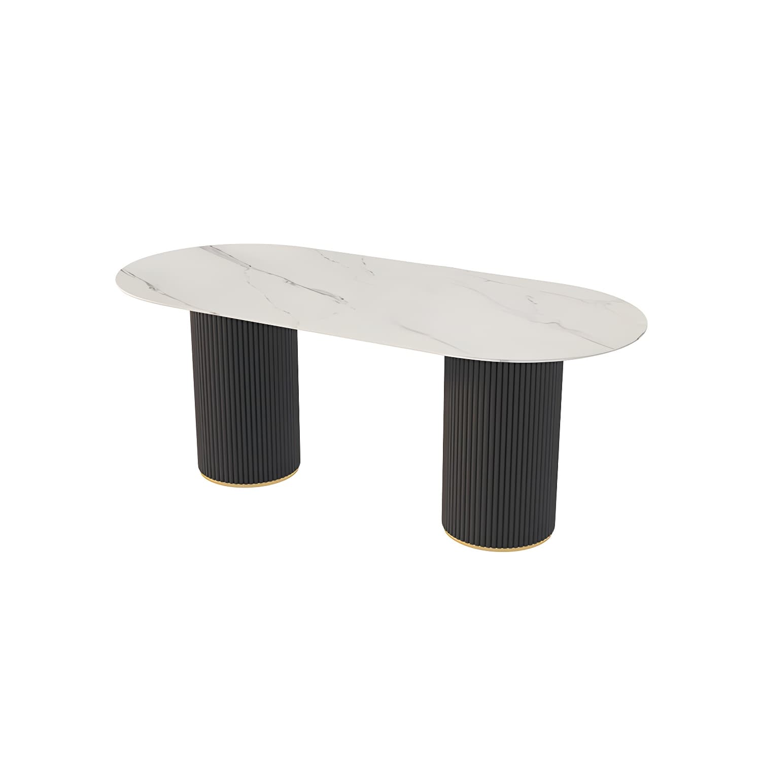 Simplicity Style Oval Dining Table Imitation Marble Home Furniture thumbnail 1