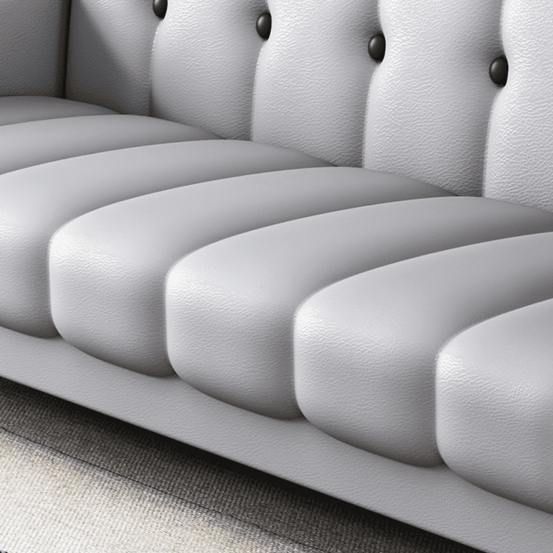 Contemporary Modern Solid Color Scratch-durable Convertible Sofa in Pu Leather with Midnight Black/Gray/White Upholstery, Seats 3/2-seater, with Receptacle Storage thumbnail 16