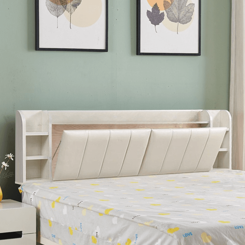 Simple Free-standing Standard King(76"W x 80"L)/Queen(60"W x 80"L)/Full(54"W x 75"L) Panel No Distressing with Shelves Included and Illumination Light in Timber thumbnail 4