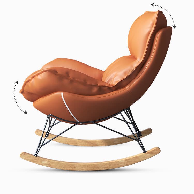 Modern Water Proof Cerulean/Dove Grey/Olive Green Upholstered Living Room Rocking Chair with Upholstered Footstool thumbnail 13