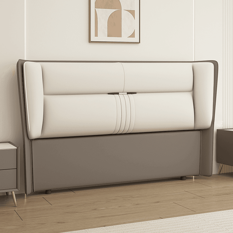 Trendy Panel Headboard in Natural Wood with No Distressing, Rectangle Shape for King/Queen/Full Bed, Sponge Upholstery, Standard Height thumbnail 2