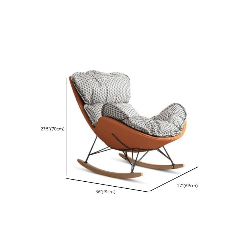 Metal Frame Damp-proof Cushioned Rocking Chair with Flared Arm in a Western Style - image 19