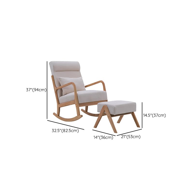 Nordic Natural Cotton Stationary Rocking Couch Chair with Back thumbnail 28