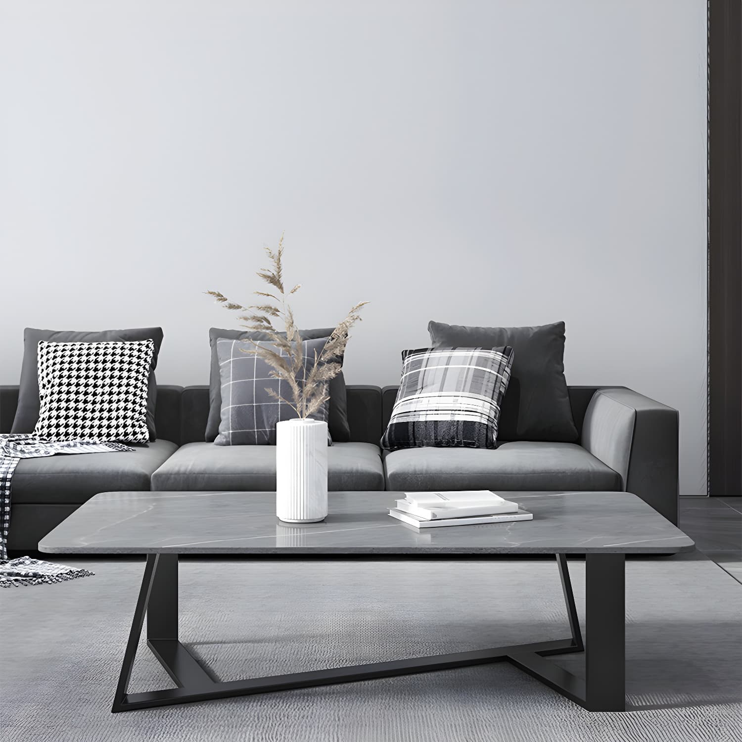 Marble Sled Coffee Table Modern Style Rectangular Cocktail Table thumbnail 5