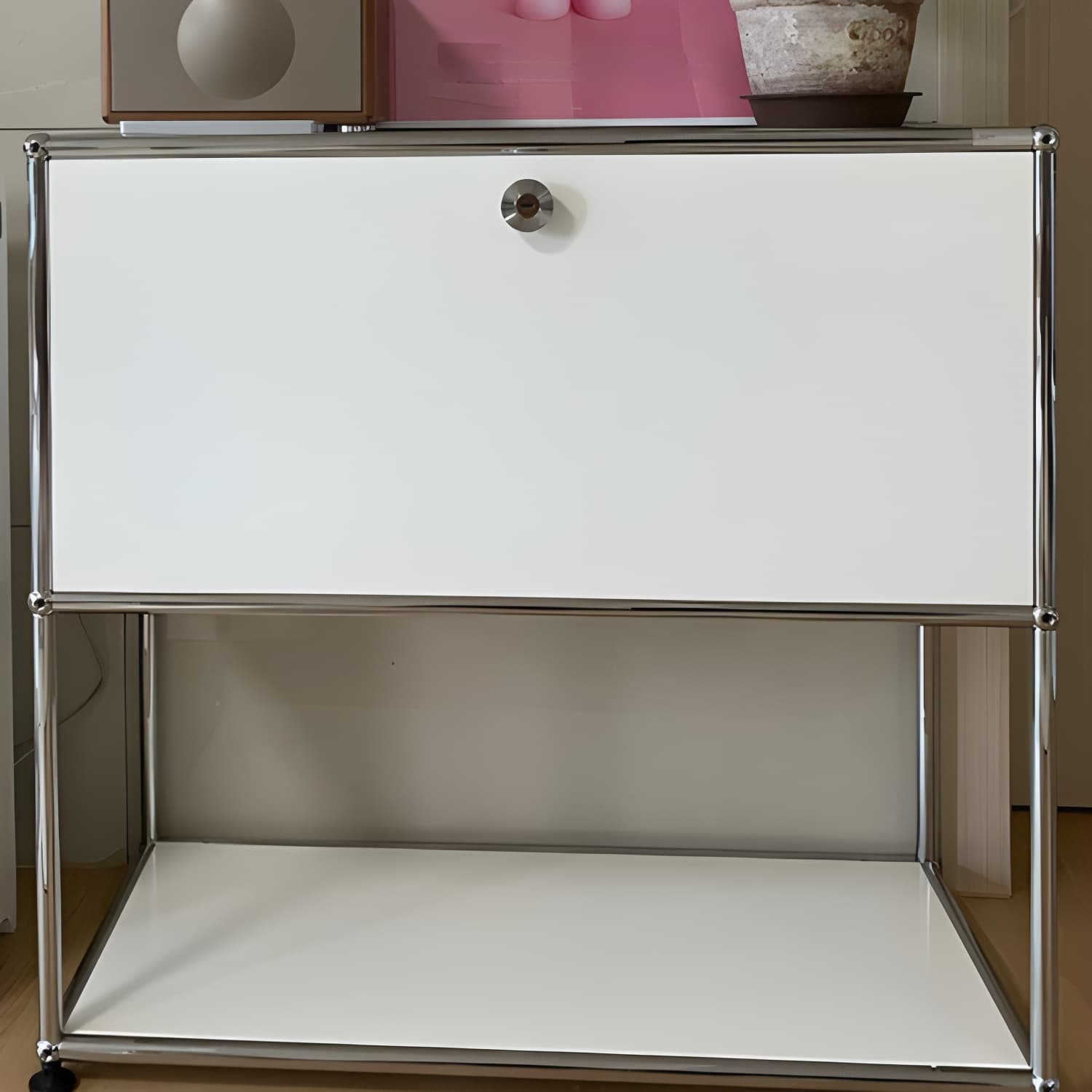 Stainless Steel Sideboard Modern Style Dining Sideboard with Locking Cabinet thumbnail 6