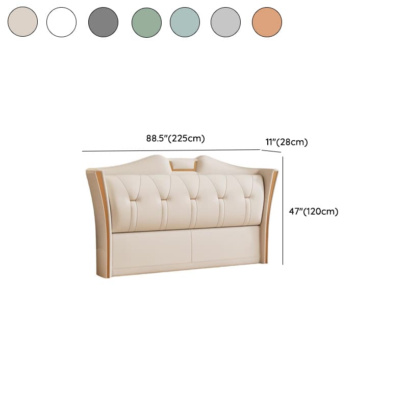 Trendy Wingback Headboard in Natural Wood with No Distressing, Camelback Shape for Queen/Full Bed, Featuring Sponge Upholstery and Standard Height thumbnail 13