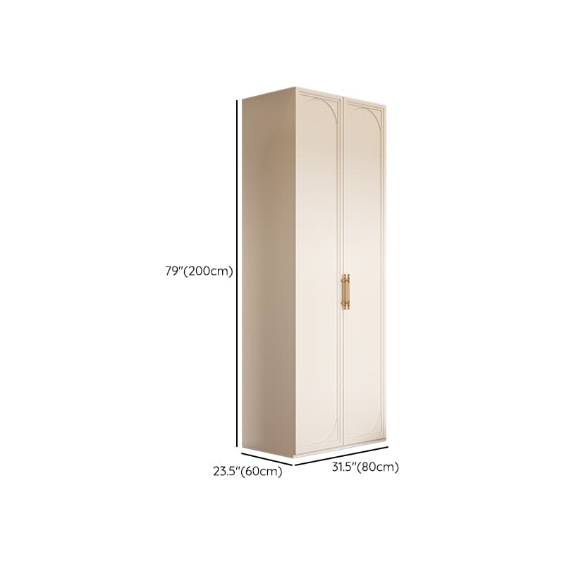 White Minimalist Laminate Wardrobe Closet with Compartments, Soft Close Door, Interior Shelves, and Clothing Rod thumbnail 17