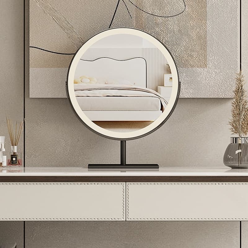 Modern Wood Vanity with Stone Top & 5 Drawers & Jewelry Storage & Assembly Required thumbnail 9