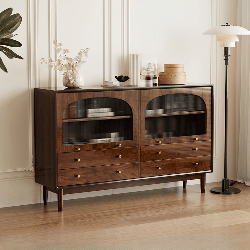 Independent Composite Wood Utility Storage Cabinet with Cabinet, Glass Door, Flexible Shelf, and Cabinet Knobs in Cocoa thumbnail 11