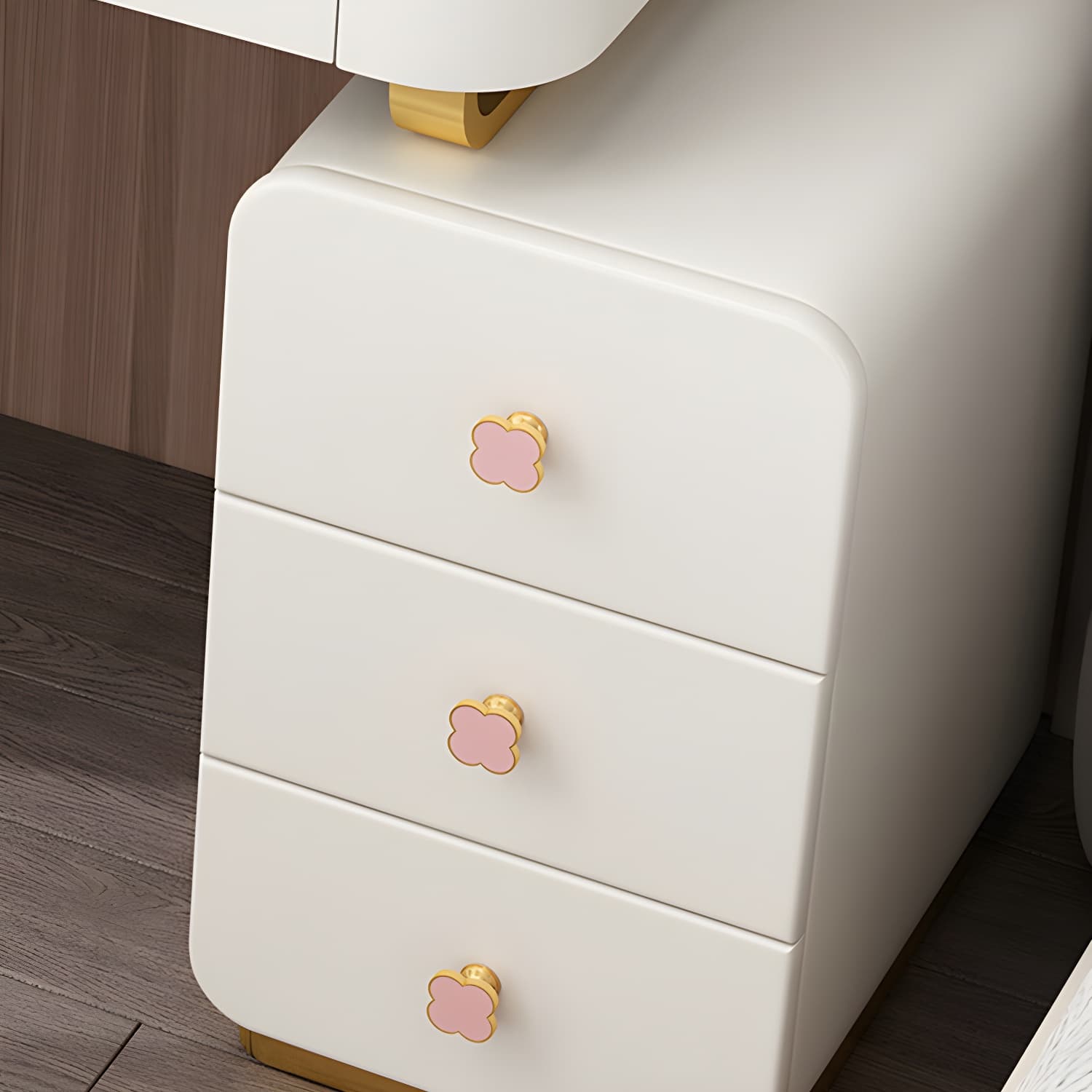 Contemporary Wooden Make-up Vanity with Storage Drawers in Rectangle thumbnail 7