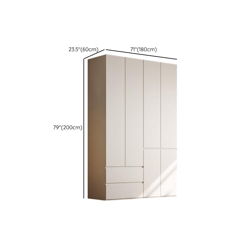 Chalk Modern Natural Wood Standalone Almirah with Soft Close Drawer, Interior Shelves, and Hanging Rod thumbnail 10