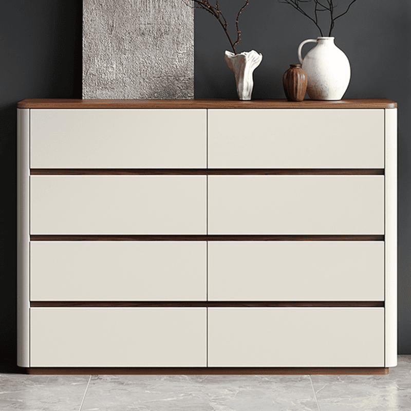 Off-White Simplistic Composite Wood Double Dresser/Bachelor Chest/Lingerie Chest with 8/6/3 Drawers in Horizontal/Vertical Orientation thumbnail 2