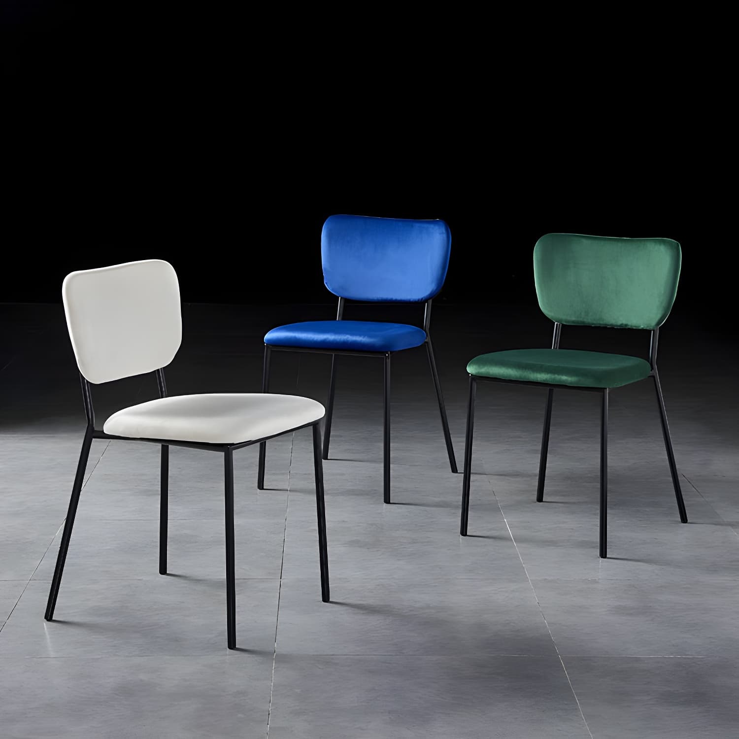 Nordic Style Dining Chairs Armless Open Back Stackable Chairs with Metal Legs thumbnail 12