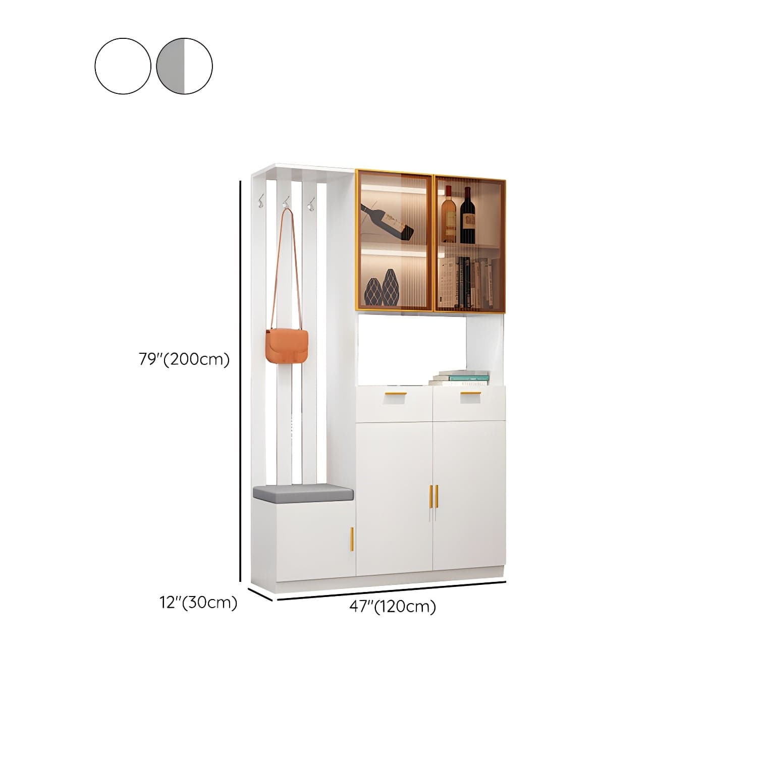 Contemporary Rectangle Wooden 11.81" Wide Accent Cabinet with Drawer thumbnail 18