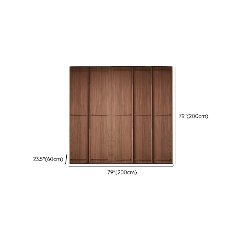 Simplistic Wood Color Timber Wardrobe Closet with Soft Close Door, Interior Shelves, and Hanging Rod thumbnail 20