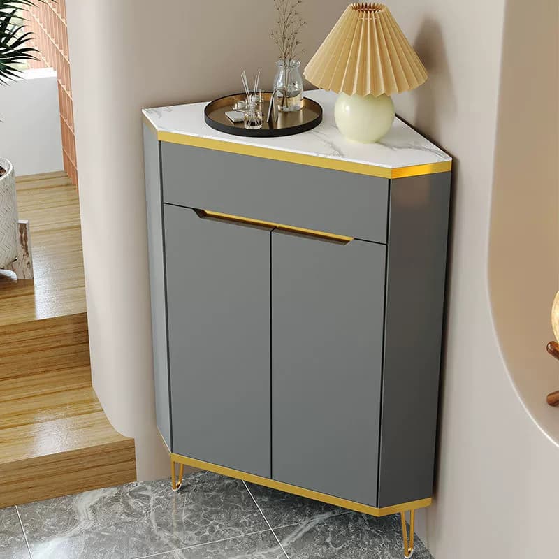 Glam Gold Corner Cabinet with Drawers and Cabinet Included- Scratch resistant & Soft-Close Doors thumbnail 5