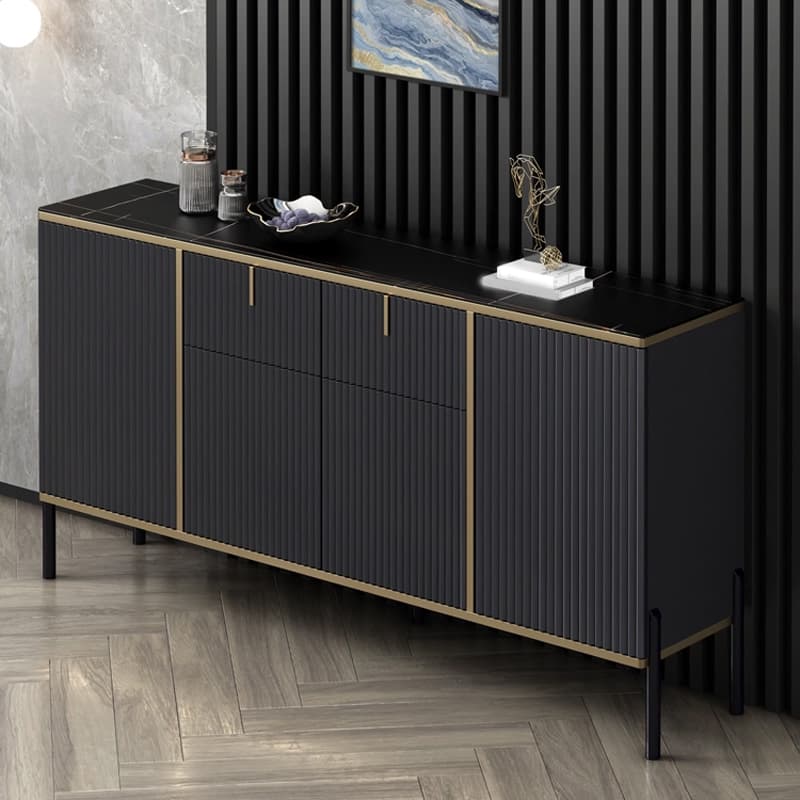 Glam Wood Sideboard Credenza with Cabinets and Drawers Assembly 40cm Width x 90cm Height - image 5