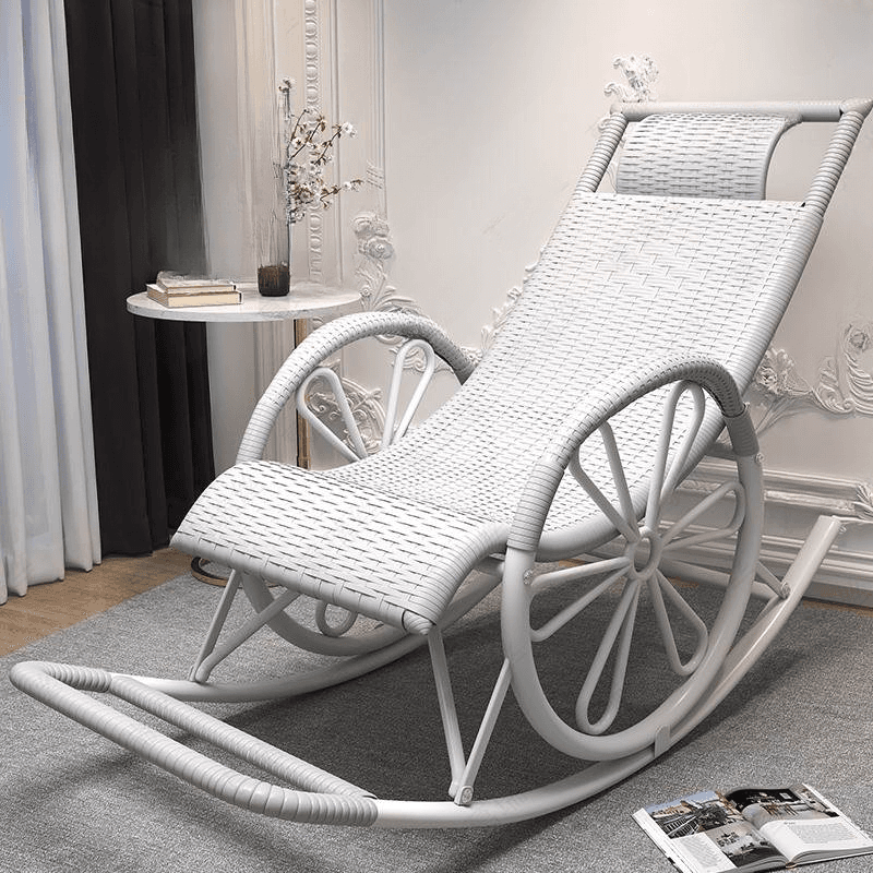 Craftsman Style Cane Rocking Seat with Round Arm thumbnail 9