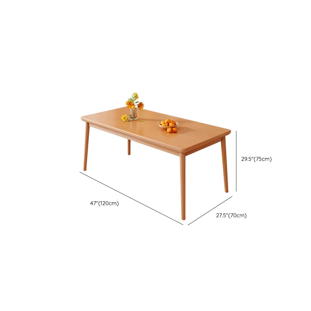 Trendy Rectangular Rubberwood Dining Table Set with Four Legs, 5 Piece Set, Unfinished Color thumbnail 6
