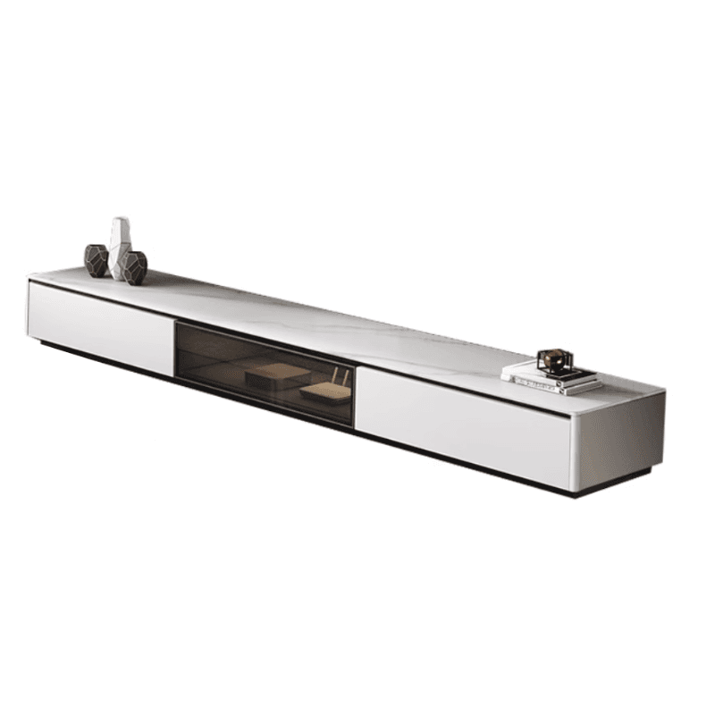 Art Deco Sintered Stone TV Stand for Sitting Room with Multiple Drawers, Storage Cabinet, Cable Management, and Door thumbnail 2