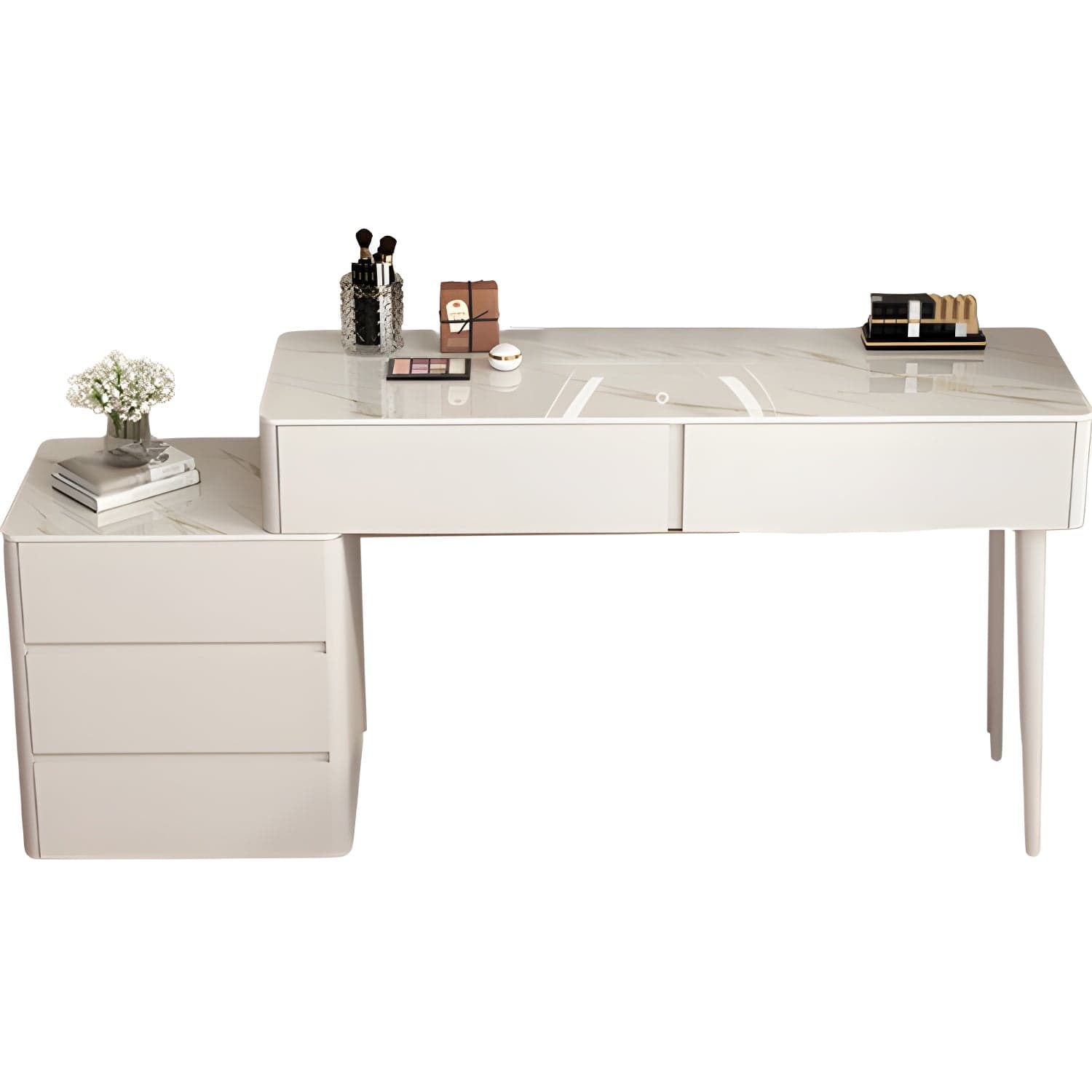 Modern Wood Makeup Vanity with Soft Close Drawer Glides & 2 Drawers thumbnail 2