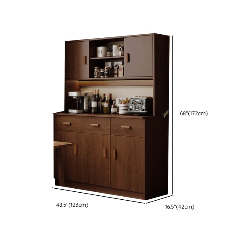 Modish Sideboard/Microwave Shelf Cabinet with Multiple Drawers, Narrow Size, 1 to 3 Shelves, Larder Storage, Timber Countertop, and Various Doors thumbnail 24