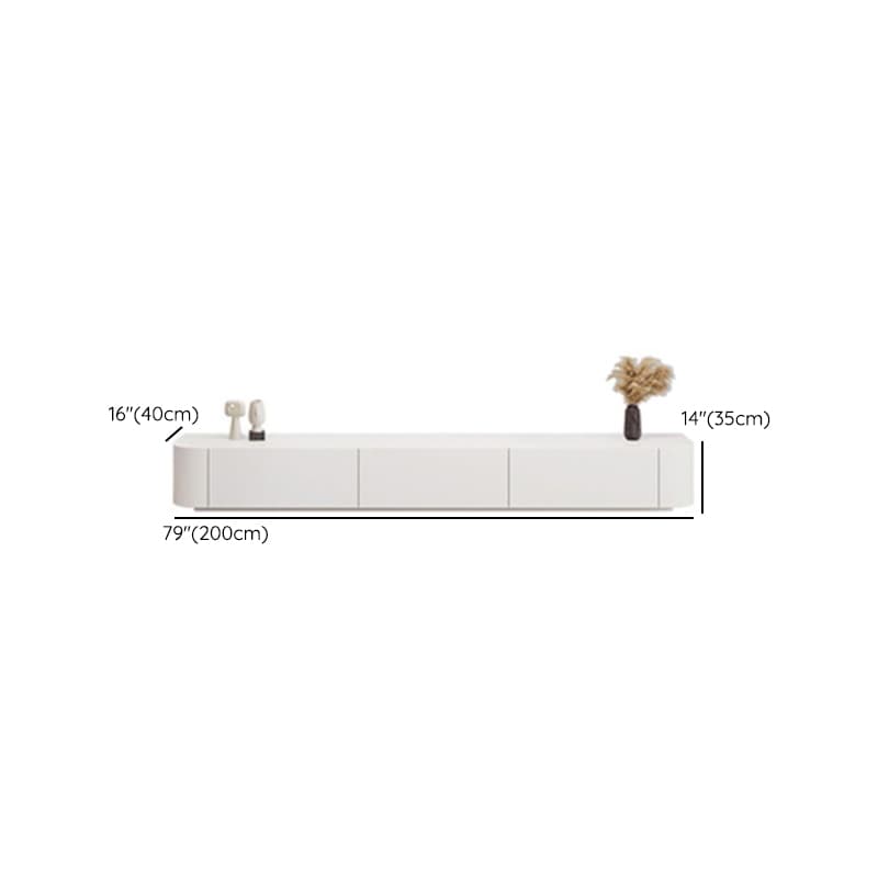 Modern White Long Over 67 inches TV Stand Featuring Without Legs Design and Self-Close Drawer Glides thumbnail 12
