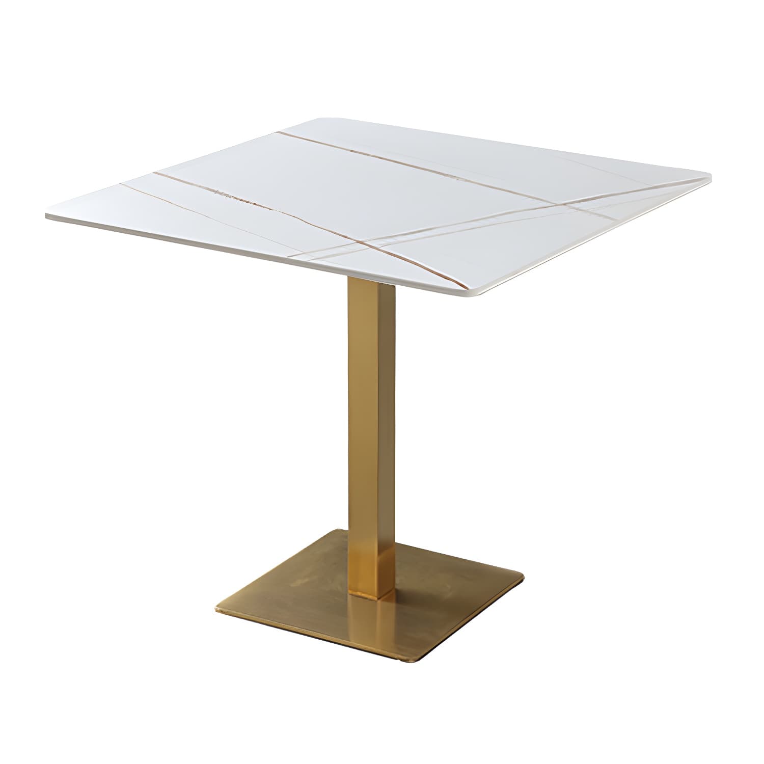 Industrial Square Dinner Table Sintered Stone Table with Metal Base for Home thumbnail 4