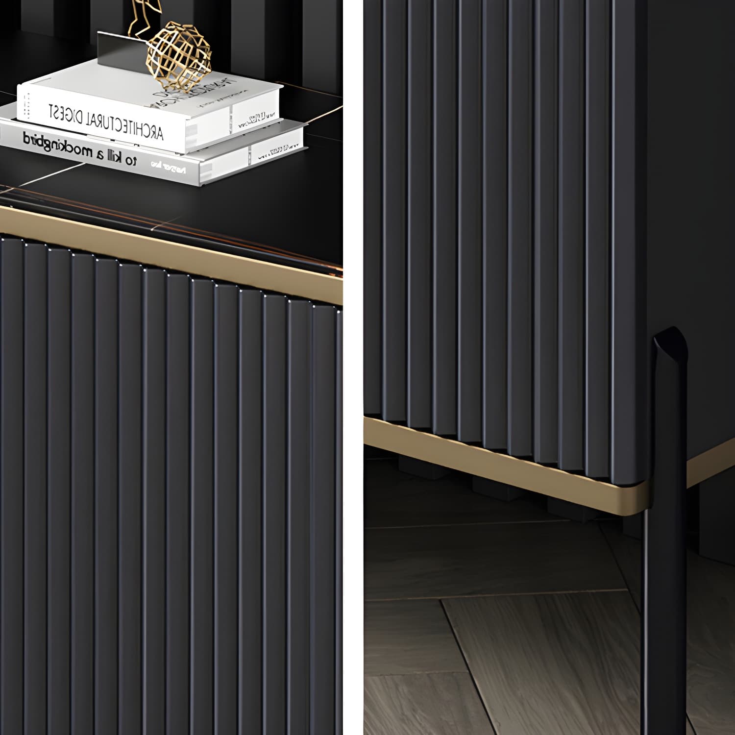 Artificial Wood Sideboard Glam Sideboard with Doors for Living Room thumbnail 10